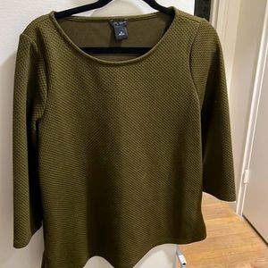 Ann Taylor Factory Size Medium Dark Olive Sweater Blouse